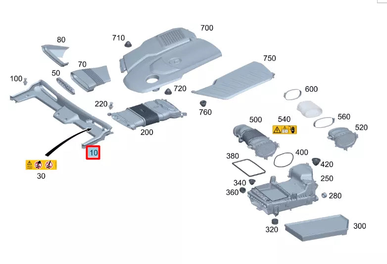 NEW MERCEDES-BENZ S W223 AIR INTAKE A2235052600 ORIGINAL