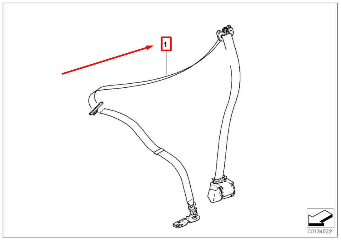 NEW BMW 3 E90 FRONT LEFT SEATBELT 9160103 72119160103 ORIGINAL