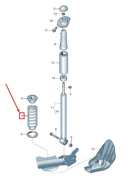 new audi a1 mk1 rear coil spring 8z0511115an original
