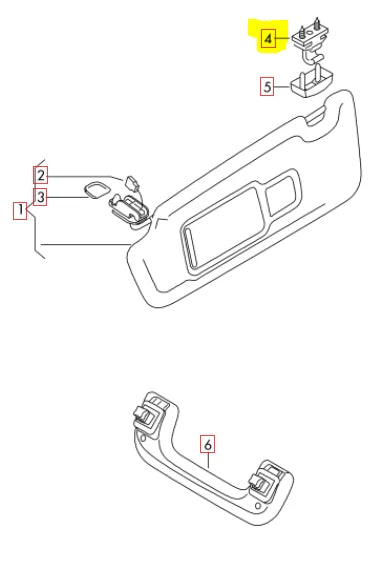 NEW AUDI A1 A3 A4 A5 Q3 Q5 TT WHITE SUN VISOR CLIP HOLDER 8W0857562A Z62