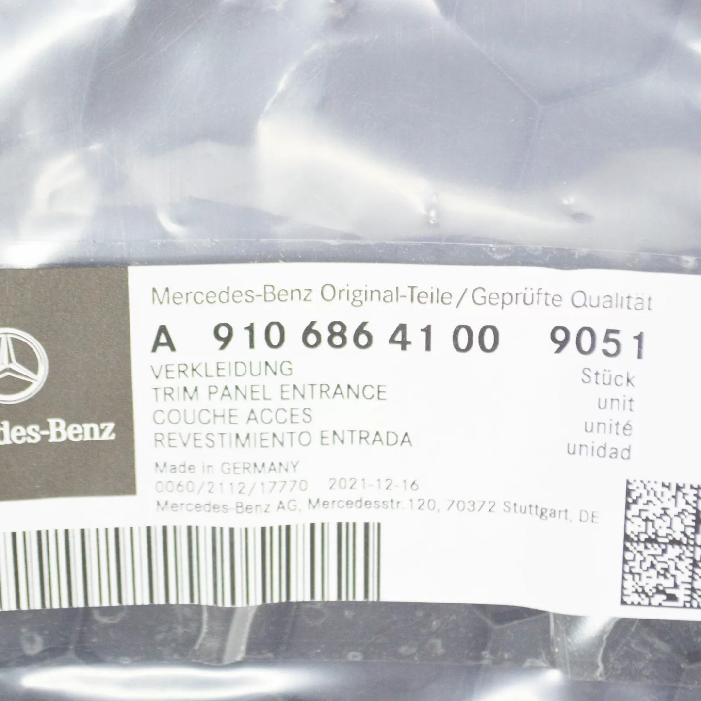 NEW MERCEDES-BENZ SPRINTER W907 ENTRANCE TRIM A91068641009051 ORIGINAL