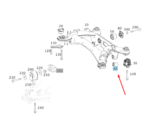 new mb c w204 spring link to rear axle carrier bushing a2043521065 original