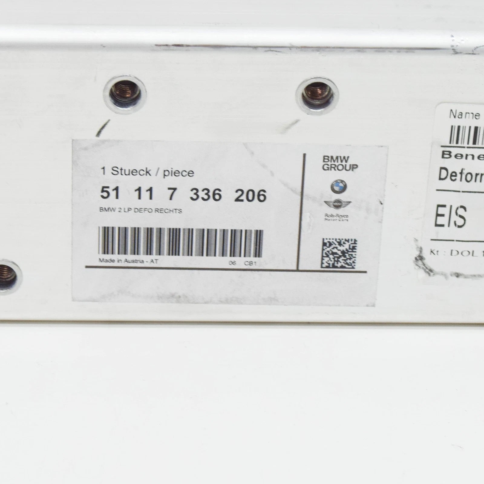 NEW BMW I8 I12 RIGHT SIDE CRASH ABSORBER 51117336206 ORIGINAL