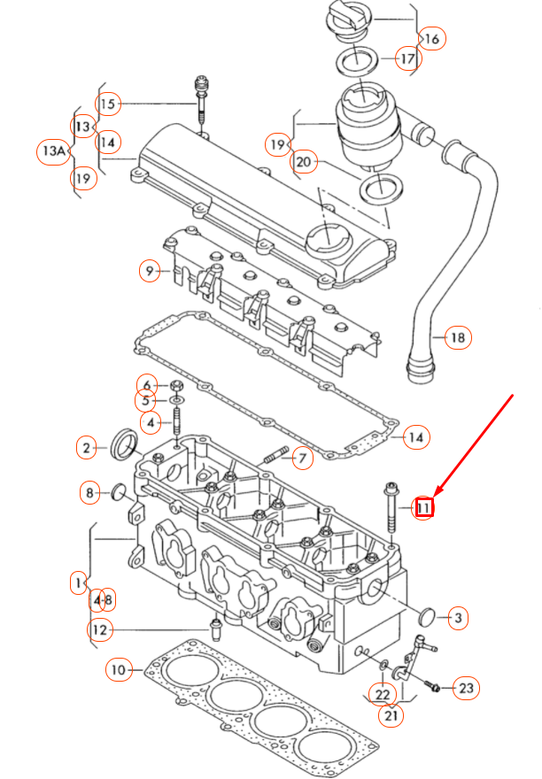new audi a3 8p cylinder head socket head bolt 06a103384c original