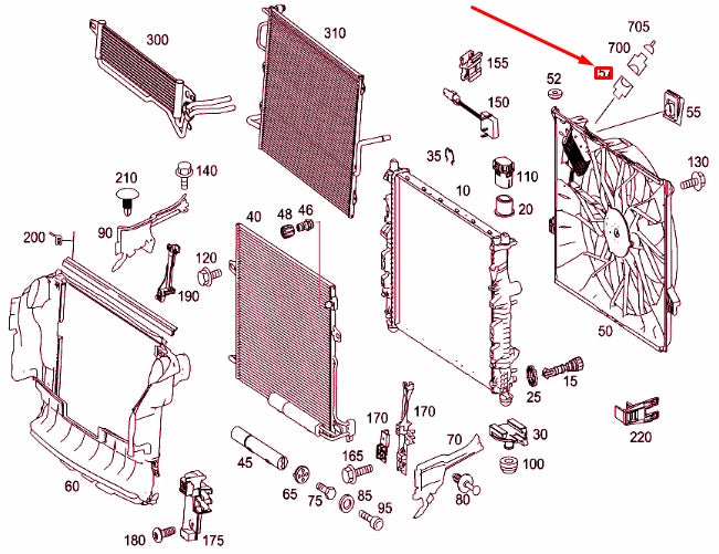 NEW MERCEDES-BENZ ML W164 SUCTION COOLING FAN PLUG A2305450628 ORIGINAL