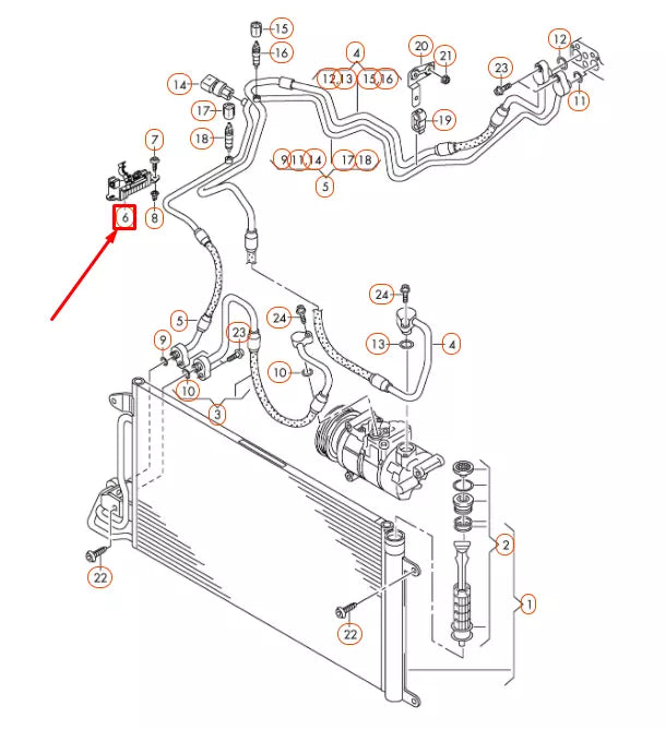 NEW AUDI A1 8X A/C REFRIGERANT HOSE BRACKET 6Q0820771B ORIGINAL