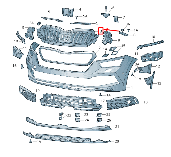 new skoda kamiq radiator grille 658853653azd4 original
