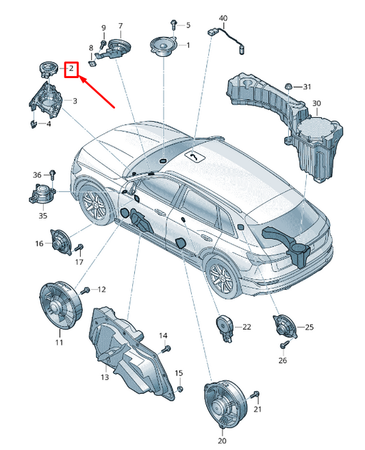 NEW AUDI E-TRON GEN TREBLE SPEAKER 4KE035398 ORIGINAL