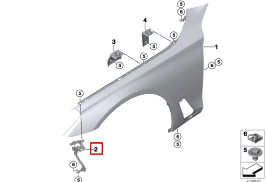 NEW BMW 7 G11 G12 FRONT LEFT FENDER HOLDER BRACE 41357413401 ORIGINAL