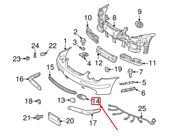 NEW MERCEDES-BENZ C W203 FRONT BUMPER RIGHT GRILLE A2038851653 ORIGINAL