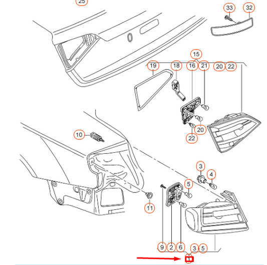 new audi a4 avant b8 rear left outer led taillight 8k9945095d original