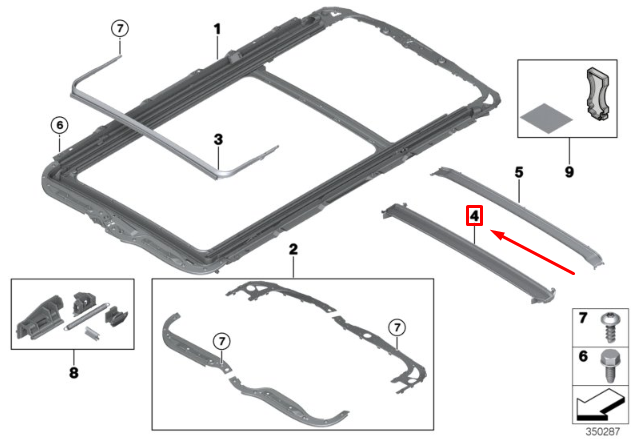 new bmw x5 f15, f85 sunroof front drip moulding 7170932 54137170932 original