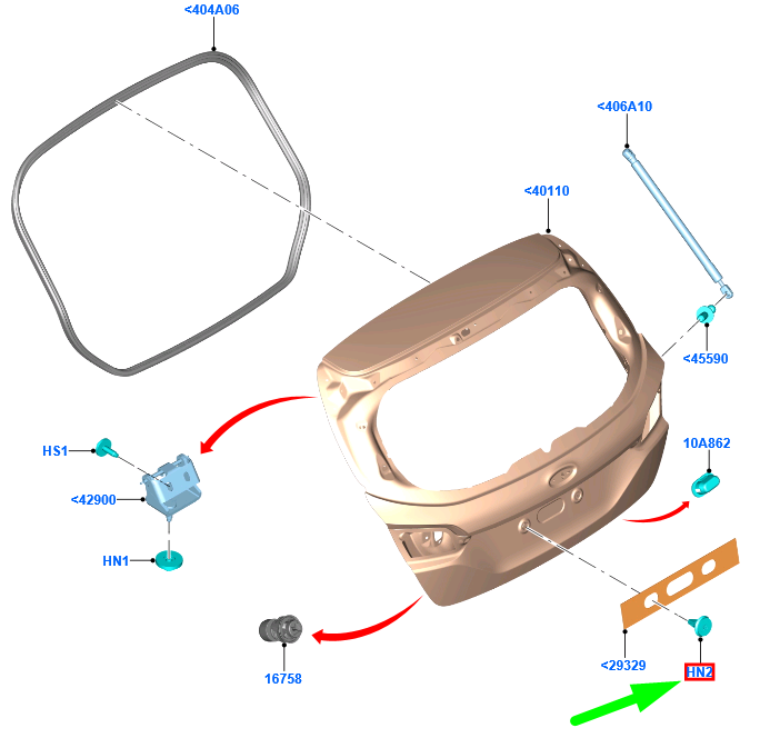 new ford fiesta mk7 licence plate anti rattle pad insulator nut 1766938 original