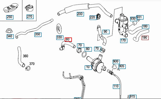 NEW MERCEDES-BENZ S COUPE C216 ENGINE COOLANT HOSE A2218302096 ORIGINAL