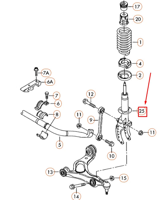NEW VOLKSWAGEN TOUAREG 7L FRONT LEFT GAS SHOCK ABSORBER 7L6413031S ORIGINAL