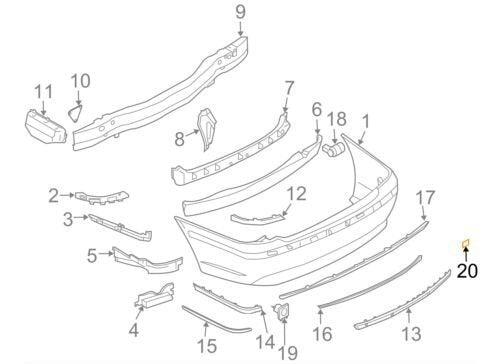 new bmw 7 e65 rear bumper towing hook cover 51127042708 original