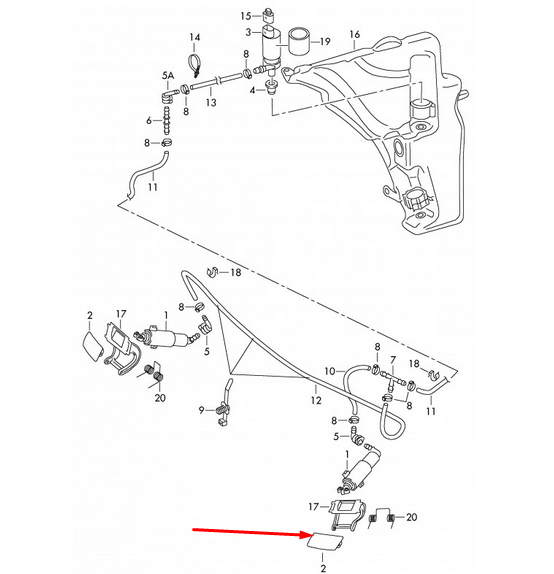 NEW AUDI A4 B8 LEFT HEADLIGHT WASHER COVER 8K0955275AGRU 2010 ORIGINAL