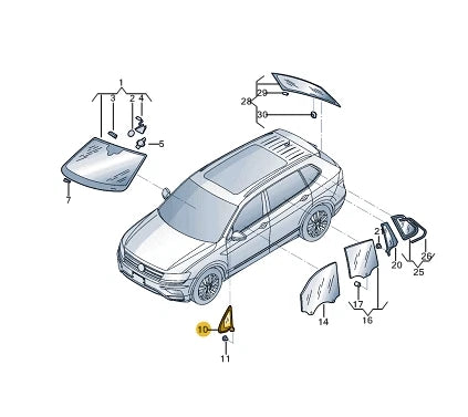 NEW VOLKSWAGEN TIGUAN AD FRONT RIGHT QUARTER WINDOW 5NN845114C 2018 ORIGINAL