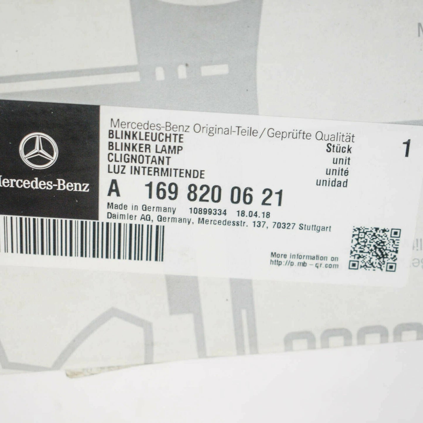 NEW MB A-CLASS W169 RIGHT WING MIRROR TURN INDICATOR A1698200621 ORIGINAL