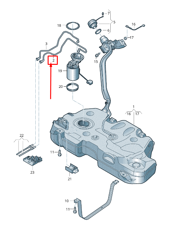 new vw t-cross c1 fuel return line 2q0201294 original