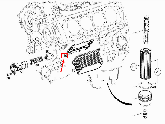NEW MERCEDES-BENZ E W213 ENGINE OIL COOLER SEAL A1771840000 ORIGINAL
