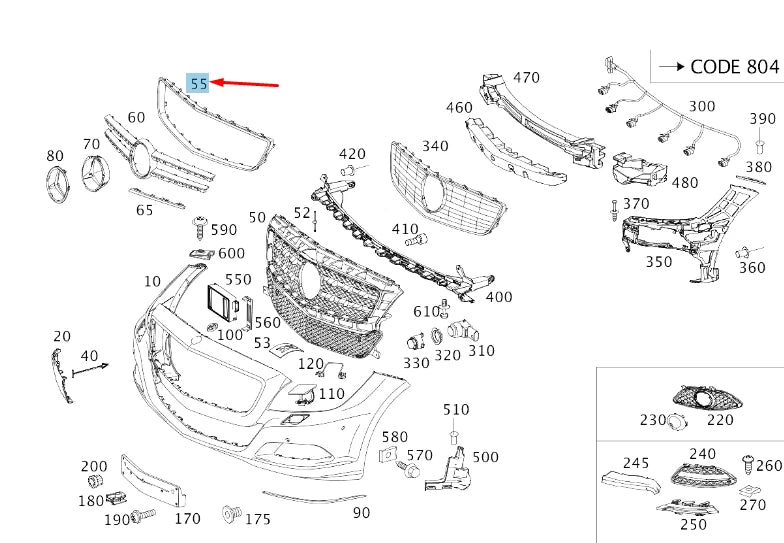 NEW MERCEDES-BENZ CLS C218 RADIATOR GRILLE SURROUND TRIM A2188850000 ORIGINAL