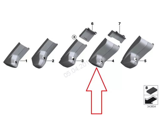 NEW BMW 5 F10 INTERIOR MIRROR COVER 9275008 51169275008 2015 ORIGINAL