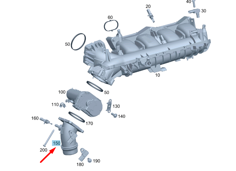 NEW MERCEDES-BENZ E W213 INTAKE MANIFOLD INTERMEDIATE FLANGE A2740900044
