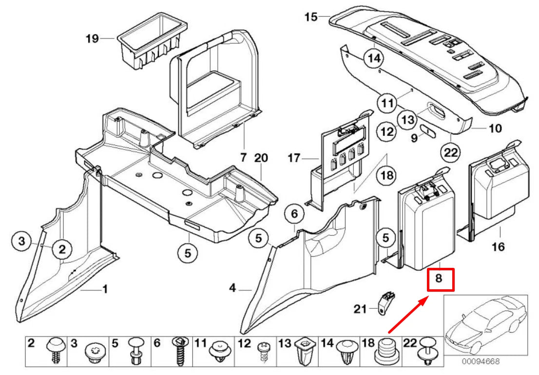 NEW BMW 5 E39 REAR LEFT TRUNK TRIM 51478159477 8159477 ORIGINAL