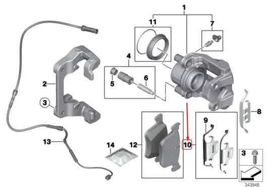 NEW BMW 3 F30 REAR WHEEL BRAKE DESIGN RETAINING SPRINGS 34112359857 ORIGINAL