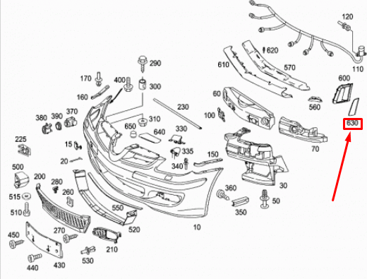 NEW MB SLK R171 AMG FRONT BUMPER RIGHT TRIM COVER A17188804419999 ORIGINAL