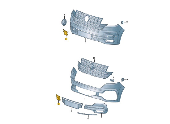 NEW VOLKSWAGEN MULTIVAN T6 FRONT BUMPER TOW EYE COVER 7LA807241C9B9 ORIGINAL