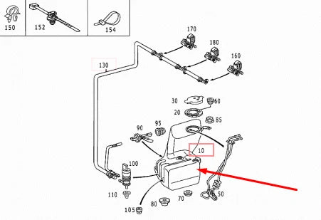 NEW MB CL-CLASS C215 WINDSHIELD WASHER FLUID RESERVOIR A2208690020 ORIGINAL