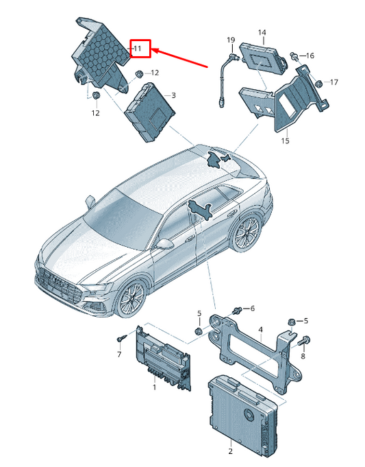 NEW AUDI Q8 4MN TV RECEIVER BRACKET 4M8907815 ORIGINAL