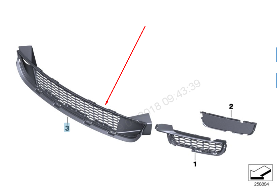 new bmw 6 f06 front m sport bumper lower grille 51118050346 8050346 2016