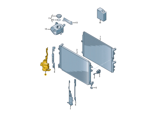 NEW VOLKSWAGEN POLO AW RADIATOR AIR GUIDE 2G0121284H ORIGINAL