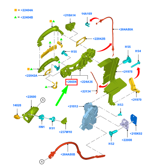 new ford focus mk3 front right door handle reinforcement rhd 1932915 original