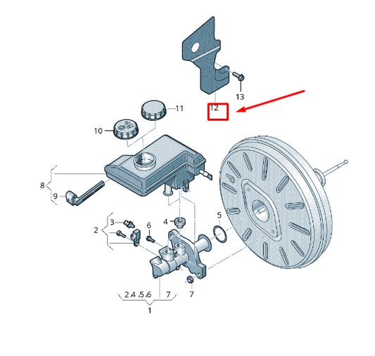 NEW AUDI RS3 BRAKE FLUID RESERVOIR HEAT SHIELD RHD 8S0612163 ORIGINAL