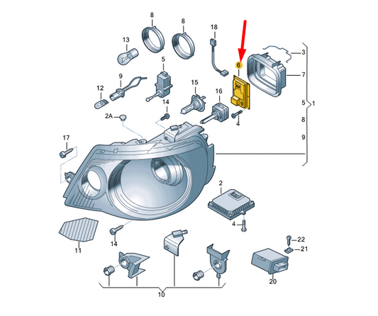 new volkswagen eos gas discharge lamp power module 7l6941329a original