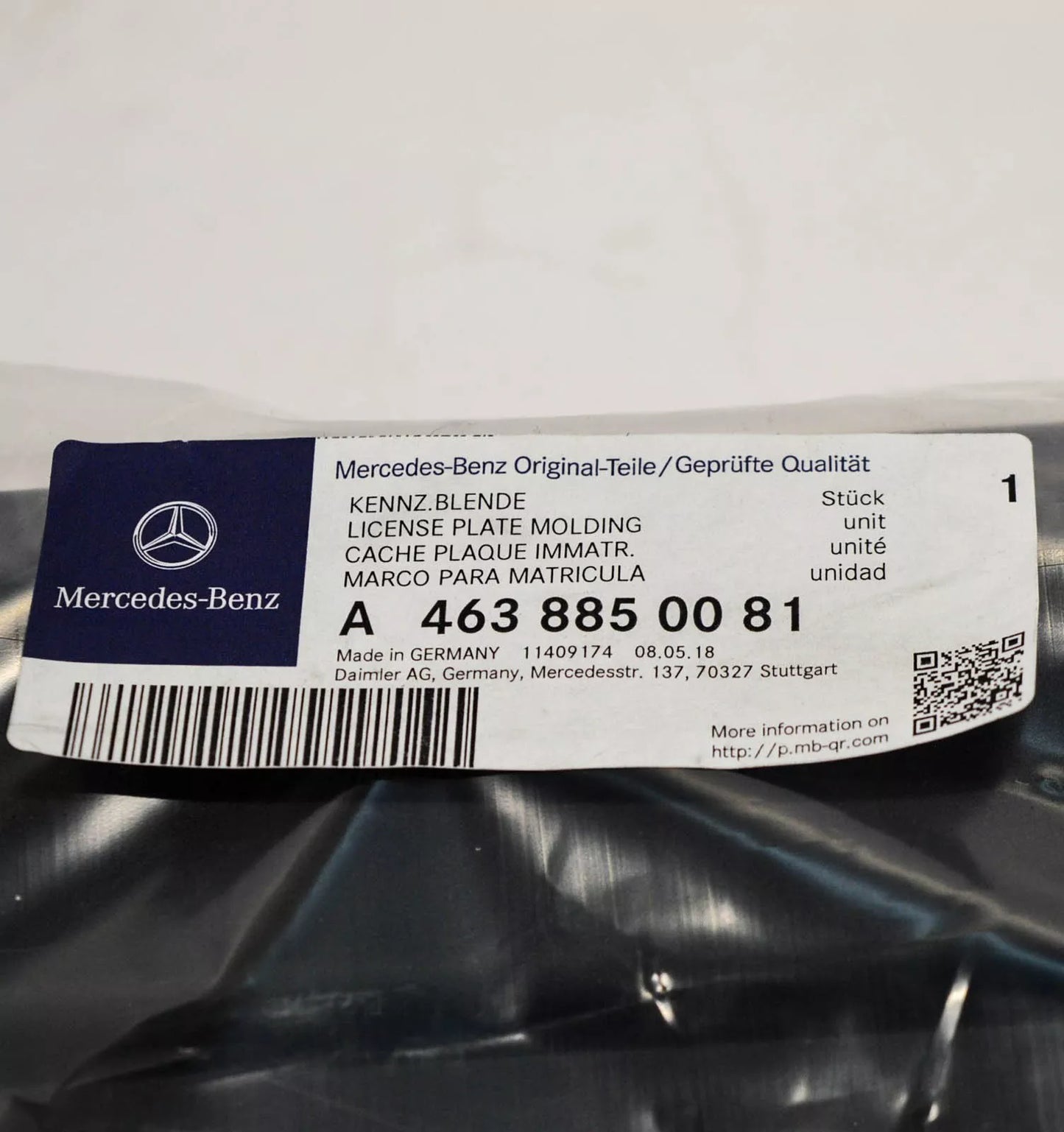 NEW MB G W463 AMG FRONT BUMPER LICENSE PLATE BRACKET A4638850081 ORIGINAL