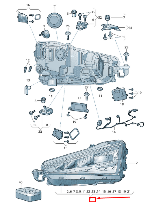 new skoda kamiq front left headlight lhd 657941015a original