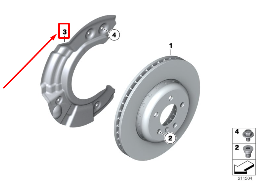 new bmw z4 e89 front left brake disc protection 34106762851 6762851 original