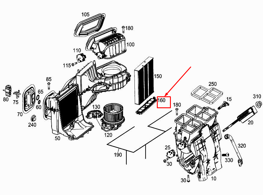 new mercedes-benz a w177 cabin air filter cover lhd a2478308500 original