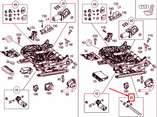 NEW MERCEDES-BENZ C W205 FRONT SEAT HORIZONTAL ADJUSTMENT A000910260964 ORIGINAL