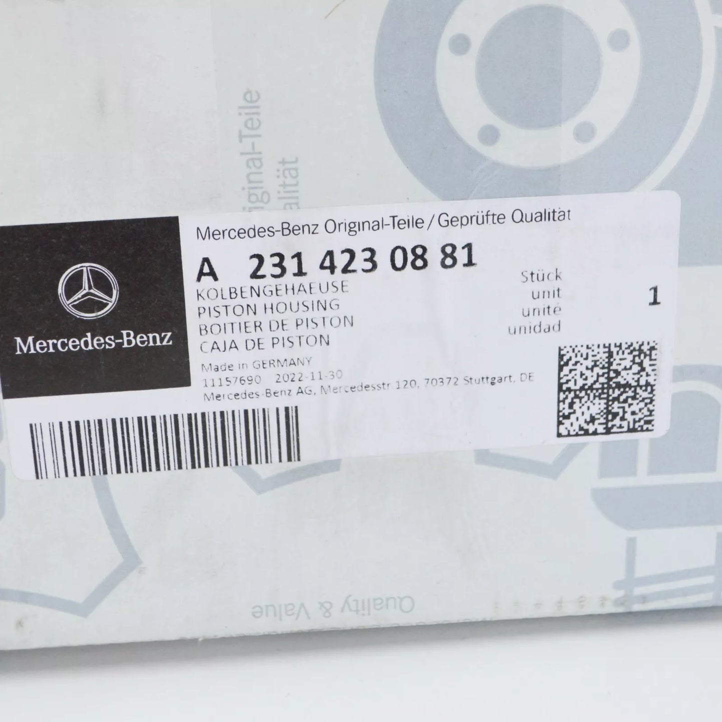 NEW MERCEDES-BENZ S W222 REAR RIGHT BRAKE CALIPER A2314230881 ORIGINAL