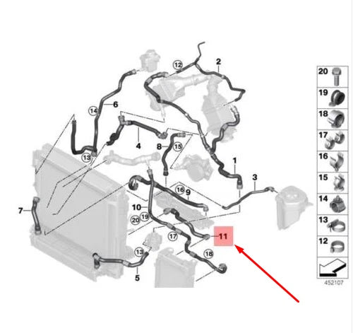 NEW BMW X5 M F85 RADIATOR HOSE 17127850106 7850106 ORIGINAL