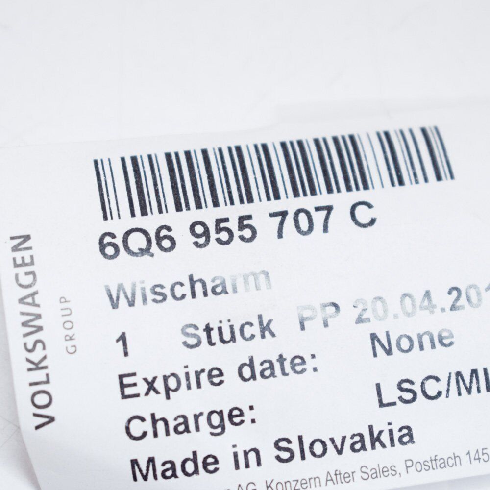 NEW VOLKSWAGEN GOLF MK5 REAR WIPER ARM 6Q6955707C ORIGINAL