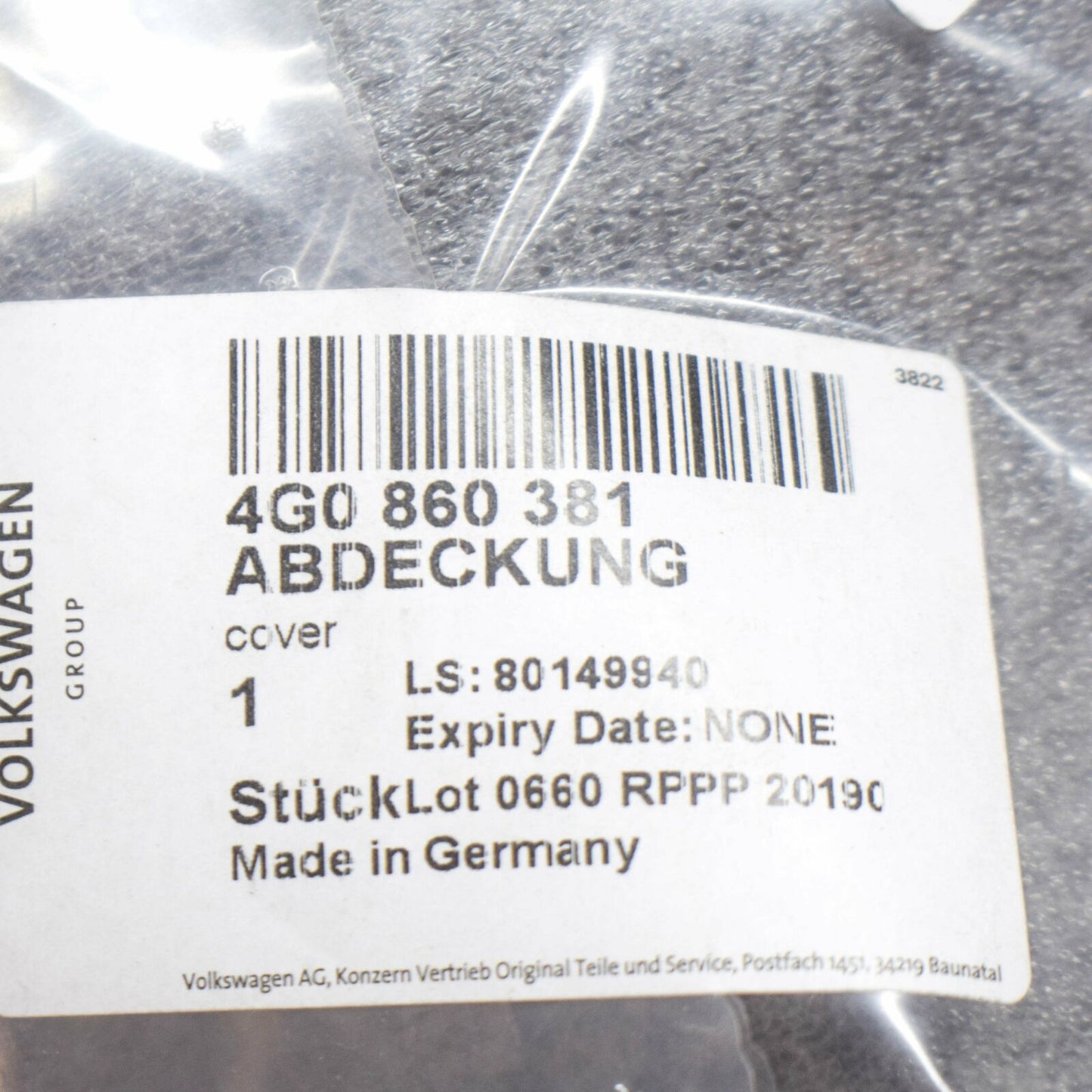 NEW AUDI A6 AVANT C7 REAR TRUNK SPARE TIRE COMPARTMENT COVER 4G0860381 ORIGINAL