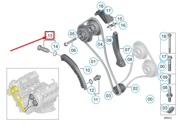 NEW BMW 5 E60 TIMING CHAIN TENSIONER 11311439552 1439552 ORIGINAL