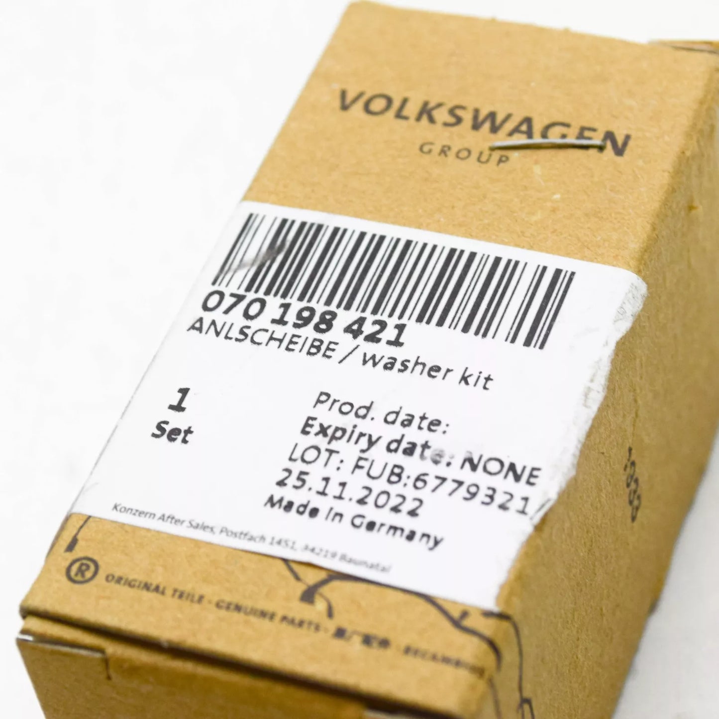 NEW VOLKSAWAGEN TRANSPORTER T5 THRUST WASHERS SET 070198421 ORIGINAL